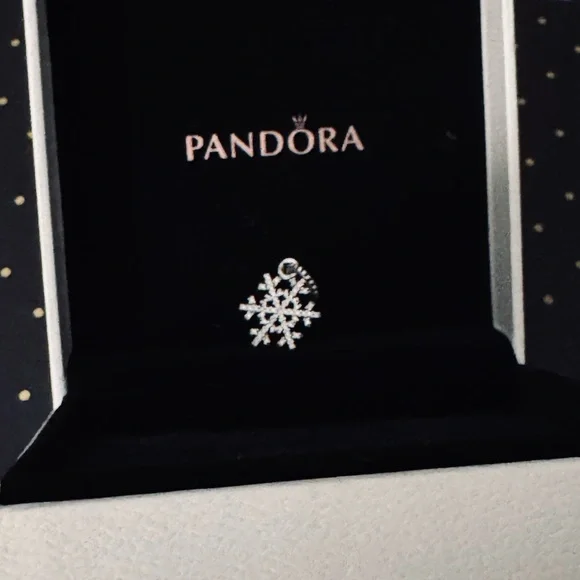 Pandora Winter Kiss • Silver Snowflake Charm - Picture 2 of 11